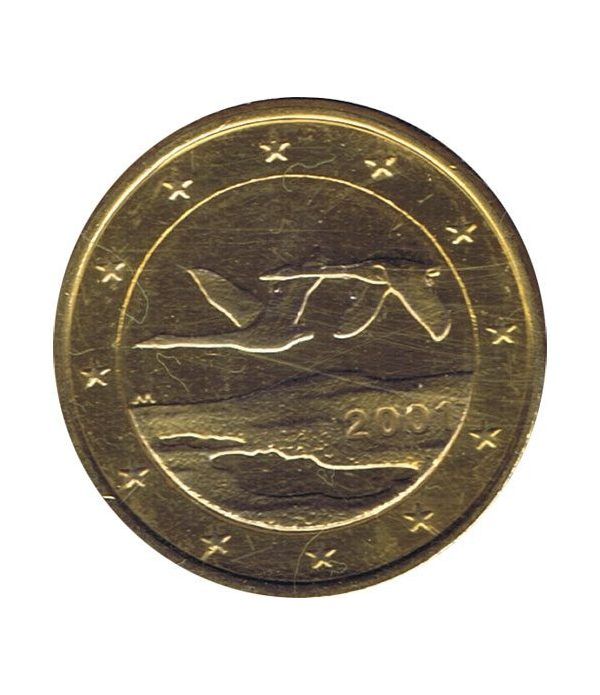 Moneda de 1 euro de Finlandia 2001. SC. Chapada oro