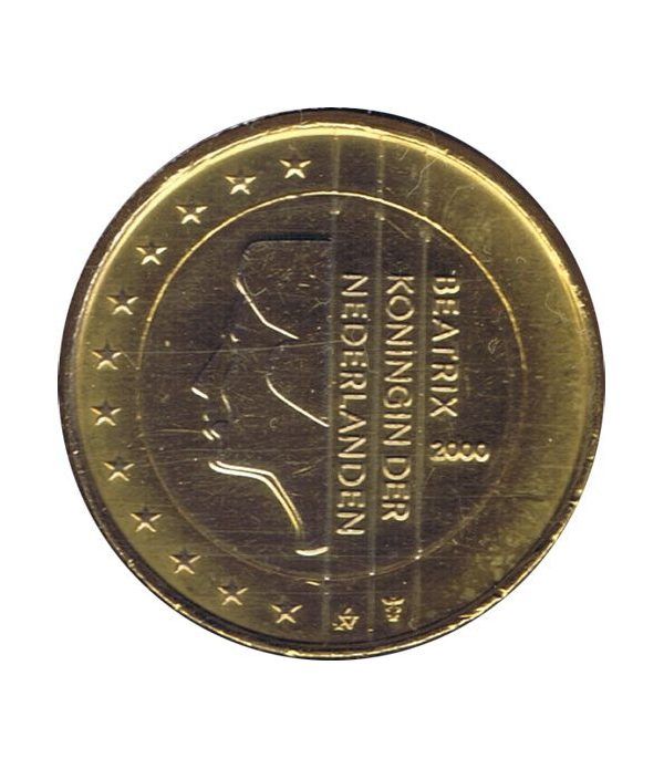 Moneda de 1 euro de Holanda 2000. SC. Chapada oro  - 2