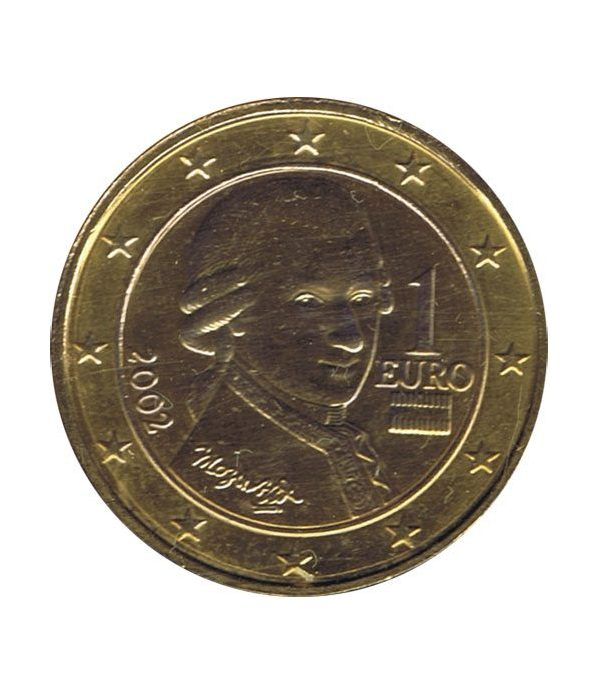 Moneda de 1 euro de Austria 2002. SC. Chapada oro  - 2