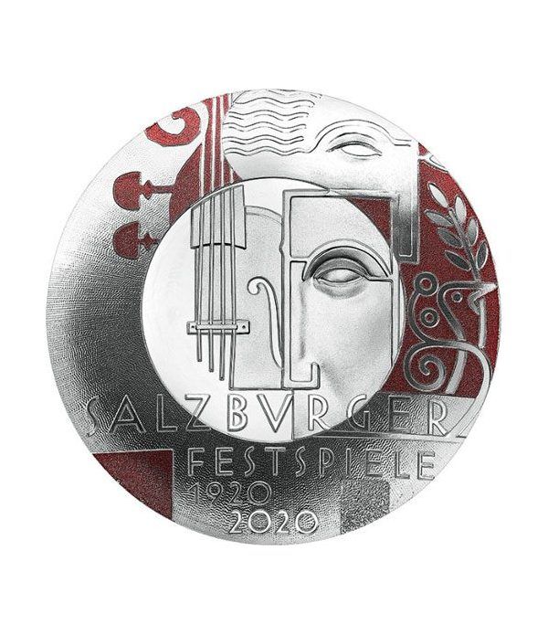 moneda Austria 20 Euros 2020 Centenario Festival Salzburgo