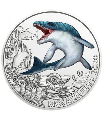 moneda Austria 3 Euros 2020 Mosasauro Dino-Taler.  - 1