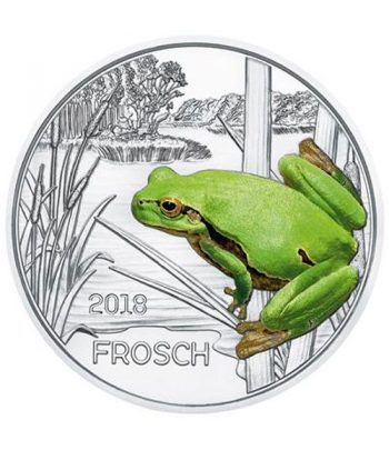 moneda Austria 3 Euros 2018 Rana color Tier-Taler.