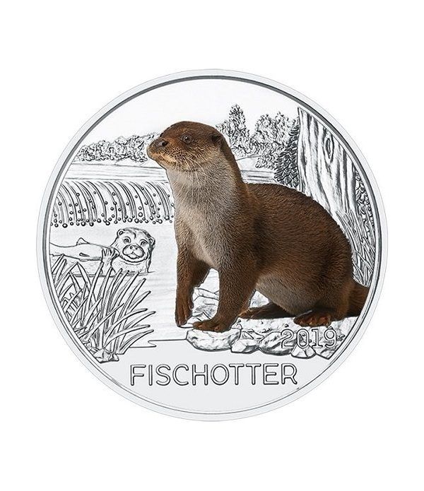 moneda Austria 3 Euros 2019 Nutria color Tier-Taler.