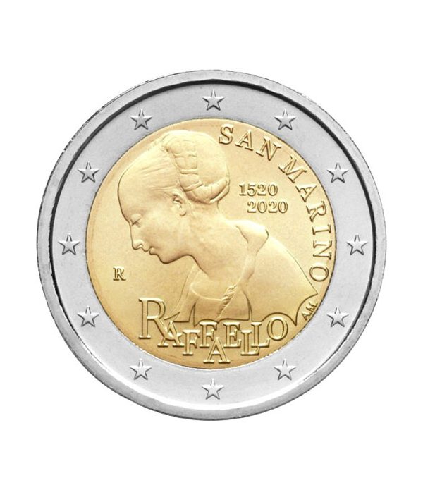 moneda conmemorativa 2 euros San Marino 2020 Raffaello.  - 1