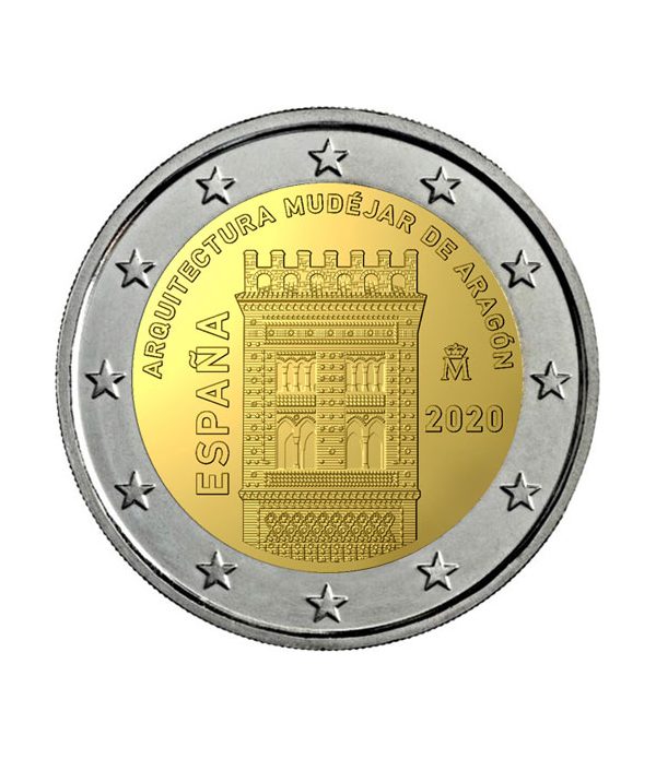 moneda 2 euros España 2020 dedicada al Arte Mudéjar de Aragón