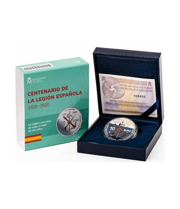 Moneda de España de plata 10 euros Centenario de la Legión
