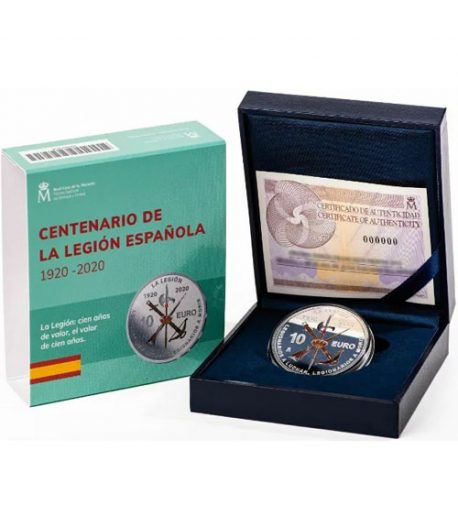 Moneda de España de plata 10 euros Centenario de la Legión