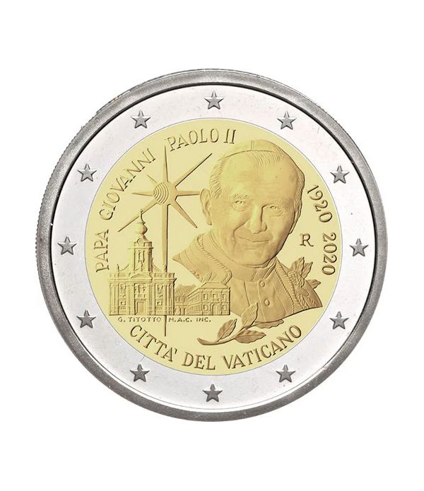 moneda de Vaticano 2 euros 2020 conmemorativa de Juan Pablo II