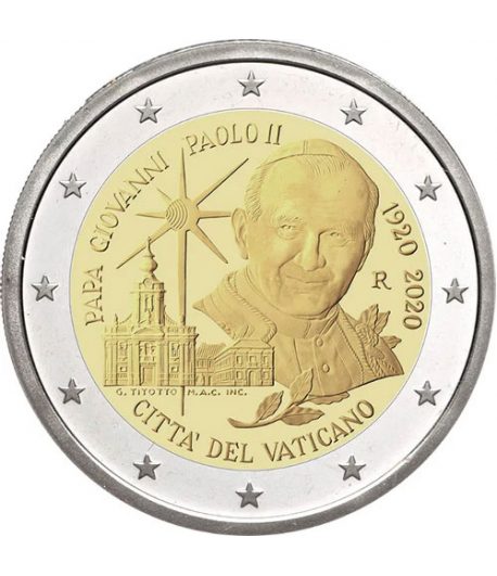 moneda de Vaticano 2 euros 2020 conmemorativa de Juan Pablo II