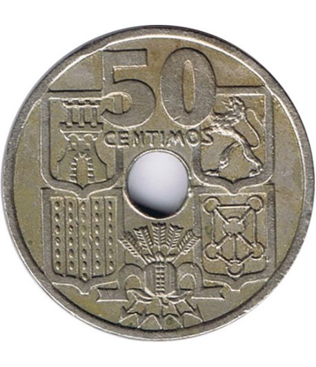 Moneda de España 50 céntimos 1949 *19-51 Flechas invertidas EBC