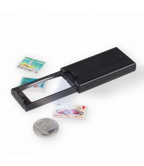 LEUCHTTURM Lupa desplegable con luz LED y aumentos de 2.5x y 45x Lupas - 1 LEUCHTTURM Lupa desplegable con luz LED y aumentos de 2.5x y 45x Lupas - 1