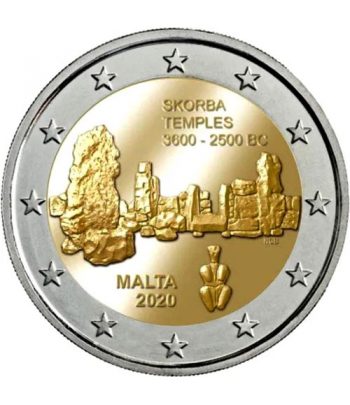 moneda 2 euros Malta 2020 dedicada a los Templos Skorba