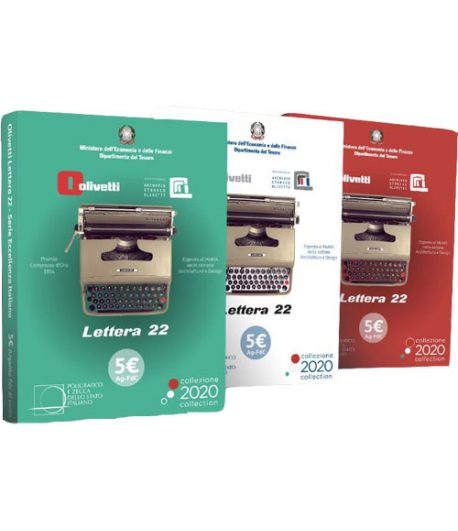 Monedas de plata de Italia 2020 5 Euros Olivetti Lettera 22. 3 monedas. - 1 Monedas de plata de Italia 2020 5 Euros Olivetti Lettera 22. 3 monedas. - 1