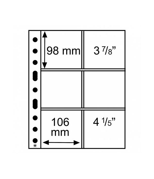 LEUCHTTURM 5 Hojas GRANDE con 6 departamentos para Posavasos