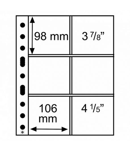 LEUCHTTURM 5 Hojas GRANDE con 6 departamentos para Posavasos