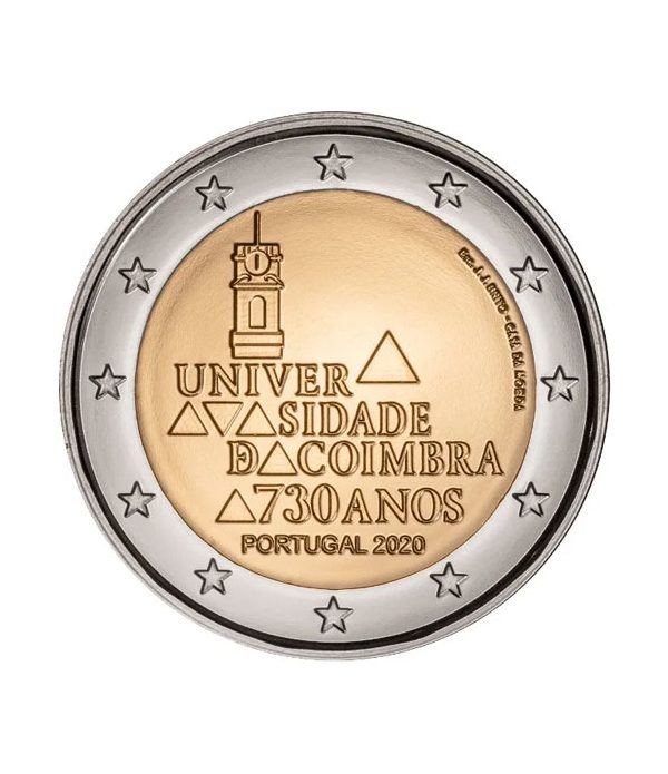 moneda conmemorativa 2 euros Portugal 2020 Universidad de