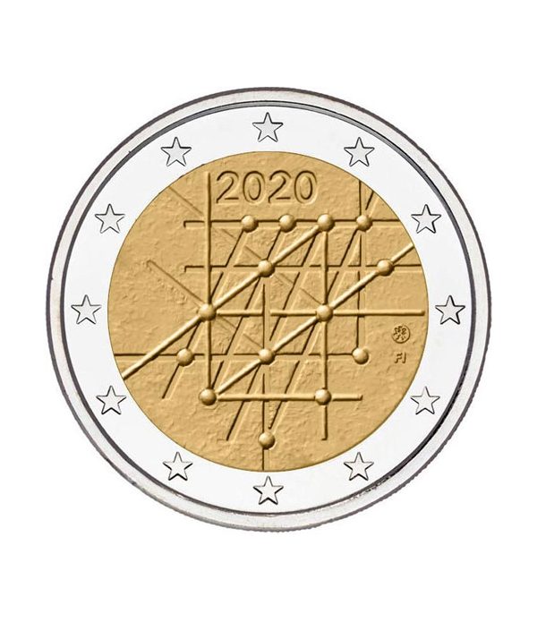 moneda conmemorativa 2 euros Finlandia 2020 Universidad de Turku  - 1