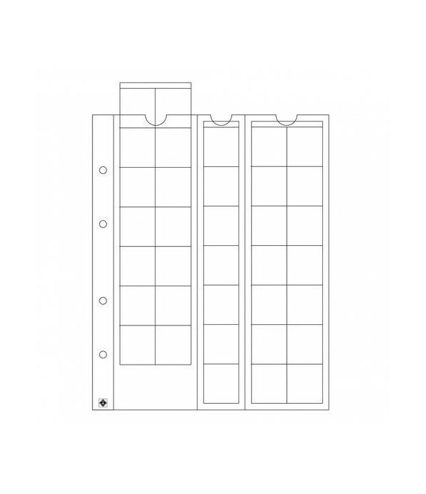 LEUCHTTURM hojas OPTIMA 27 para 35 monedas hasta 27 mm