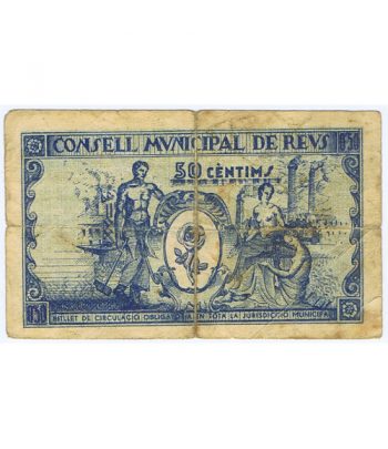 Billete 50 centims Consell Municipal de Reus 1937