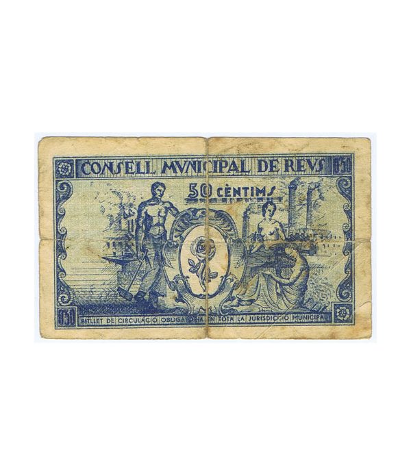 Billete 50 centims Consell Municipal de Reus 1937  - 2