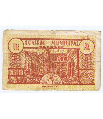 Billete 1 Peseta Consejo Municipal de Alcañiz 1937