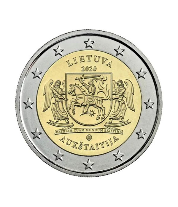 moneda conmemorativa 2 euros Lituania 2020 Región de Aukštaitija. - 3