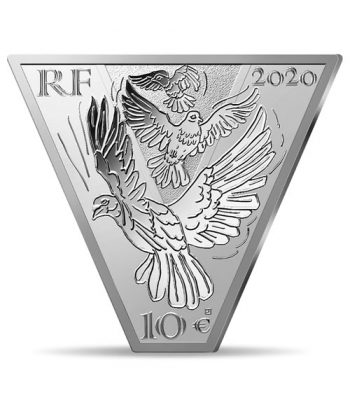 Moneda de plata de Francia año 2020 10 euros Victoria 75 años