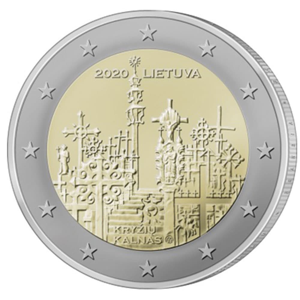 moneda 2 euros Lituania 2020 dedicada a la Colina de las Cruces