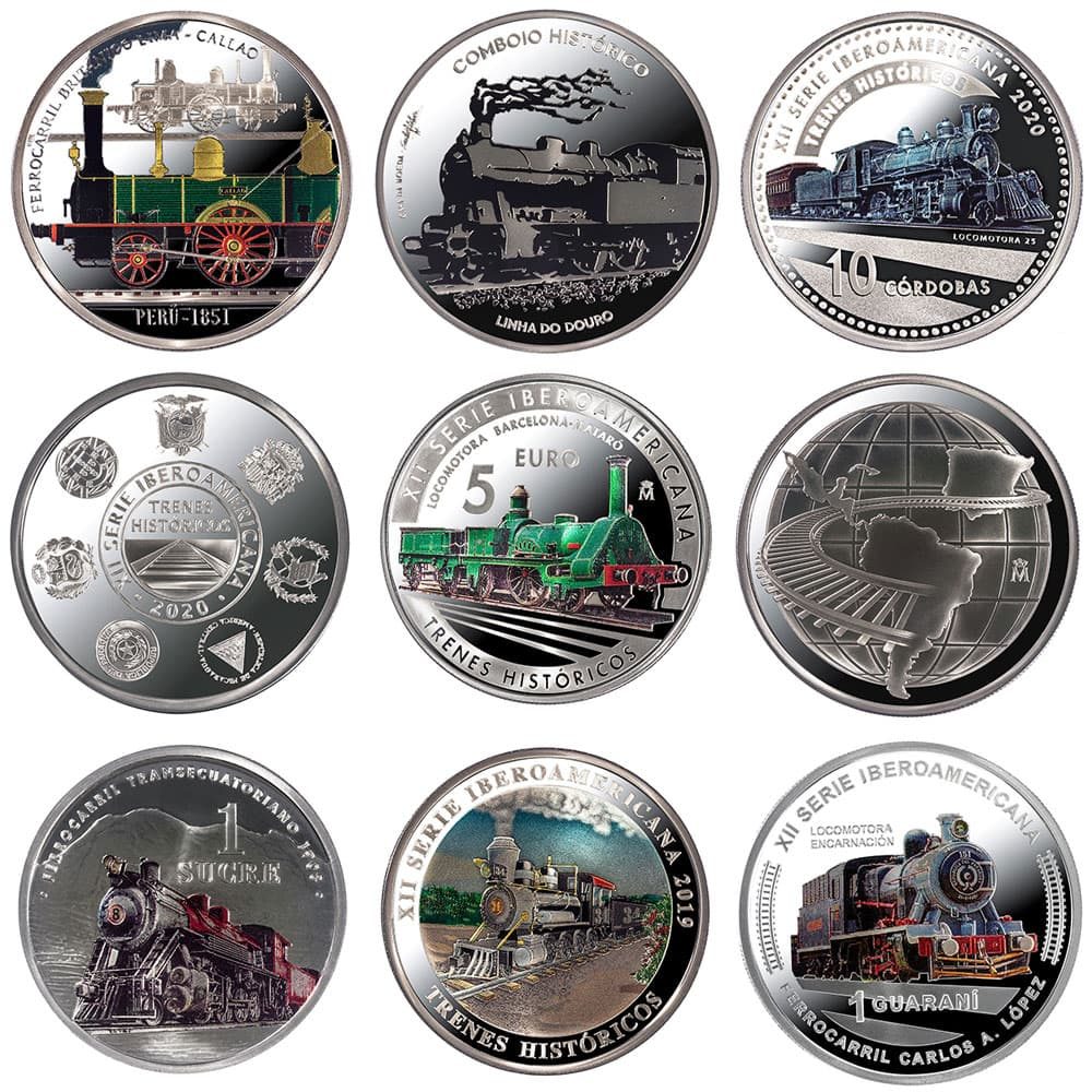 Monedas 2020 Serie XII Iberoamericana Trenes Históricos.  - 4