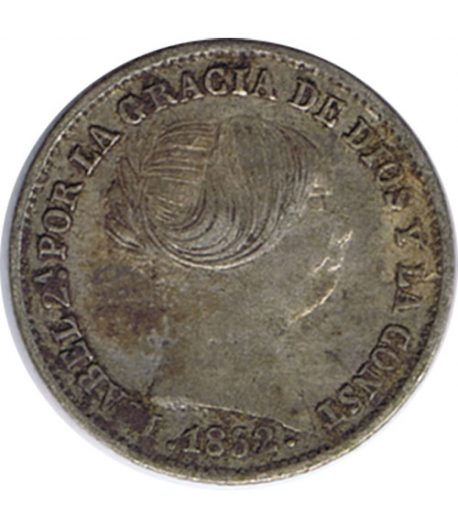 Moneda de España Isabel II 1 Real 1852 Barcelona. Plata.