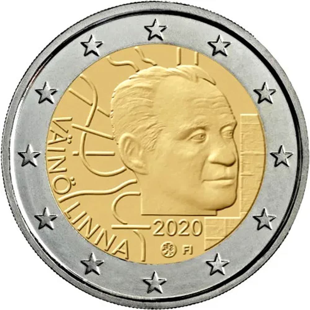 moneda de Finlandia 2 euros 2020 dedicada a Vaino Linna  - 1