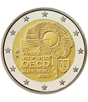 moneda de Eslovaquia 2 euros 2020 dedicada a la adhesión a OCDE
