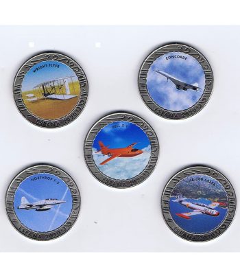 Monedas 2020 Serie Historia de la Aviación I. Estuche con 5