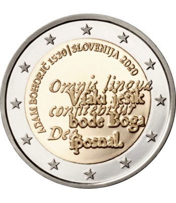 moneda de Eslovenia 2 euros 2020 dedicada a Adam Bohoric.