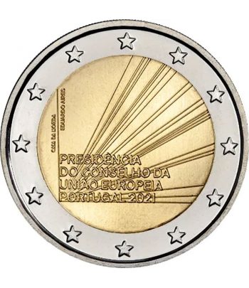 moneda 2 euros Portugal 2021 dedicada al Consejo UE.  - 3