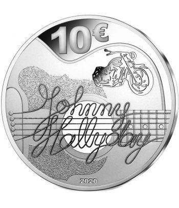 Moneda de plata de Francia año 2020 10 euros Johnny Hallyday