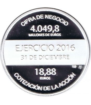 Medalla de plata Media onza Grifols Ejercicio 2016.