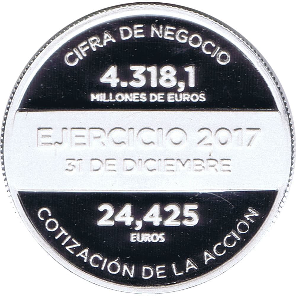 Medalla de plata Media onza Grifols Ejercicio 2017.  - 2