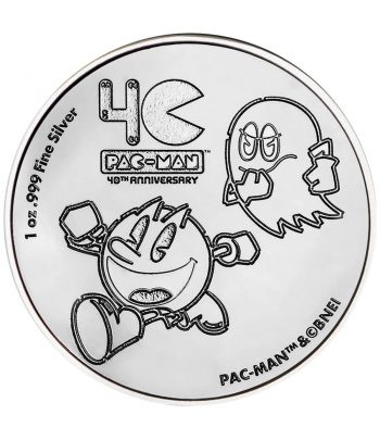 Onza de plata Moneda de Niue 2$ Pac Man Come Cocos 2020