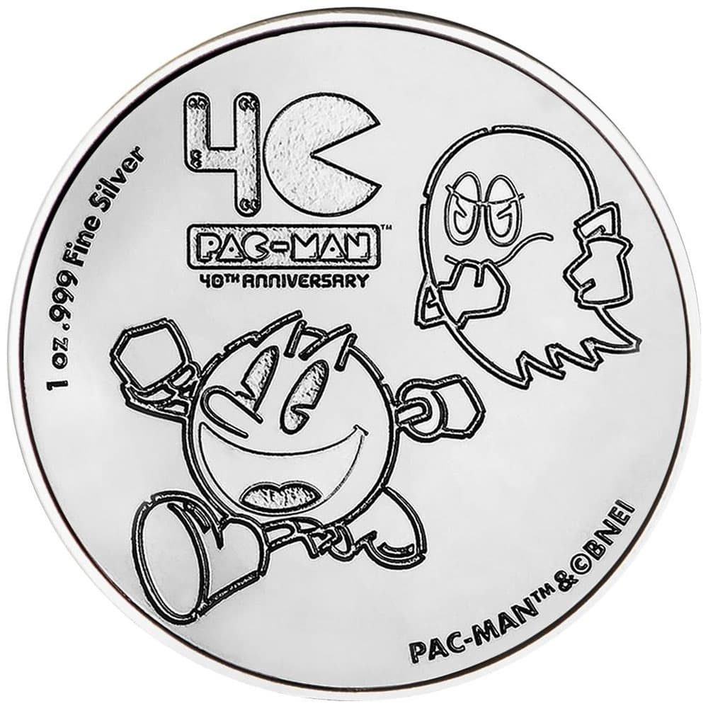 Onza de plata Moneda de Niue 2$ Pac Man Come Cocos 2020