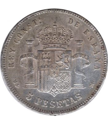 Moneda de España 5 Pesetas de Plata 1885 *87 Alfonso XII MS M.