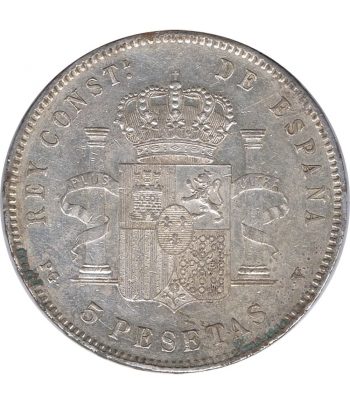 Moneda de España 5 Pesetas de Plata 1896 *96 Alfonso XIII PG V.