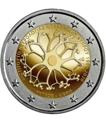 moneda 2 euros Chipre 2020 Instituto Neurología y Genética.