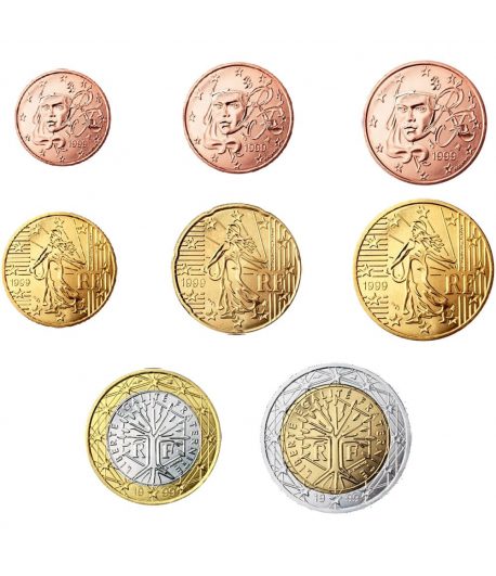monedas de euro Francia 2021. 8 monedas.