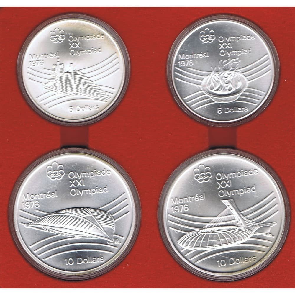 Monedas de plata de Canada Olimpiada Montreal 1976. 4 monedas  - 1