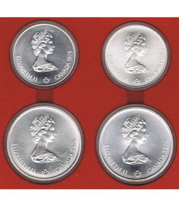 Monedas de plata de Canada Olimpiada Montreal 1976. 4 monedas