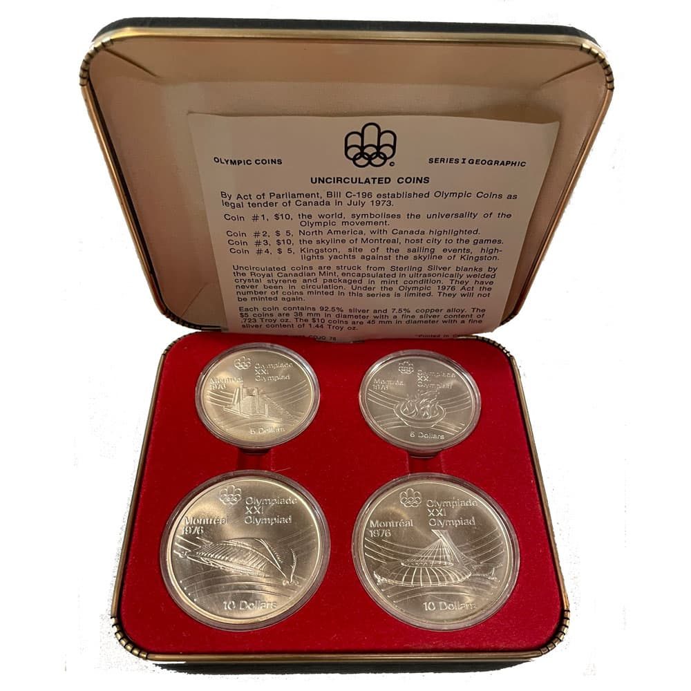 Monedas de plata de Canada Olimpiada Montreal 1976. 4 monedas  - 3