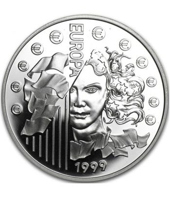 Moneda de plata de Francia 6.55957 Francos Europa año 1999 con