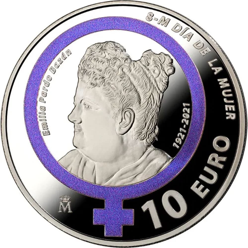 Moneda de España año 2021 Día Internacional de la Mujer. 10 euros Plata  - 1