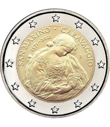 moneda 2 euros San Marino 2021 dedicada a Caravaggio.